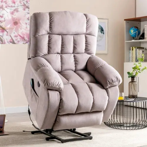 Electric Power  Lift Recliner Chair Sofa With Massage And Heat For Elderly 2 Side Pockets USB Ports Single Recliner Chairs For Living Room Overstuffed Breathable Fabric Reclin - Rooted Regenerative: Sustainable Foods for the Future