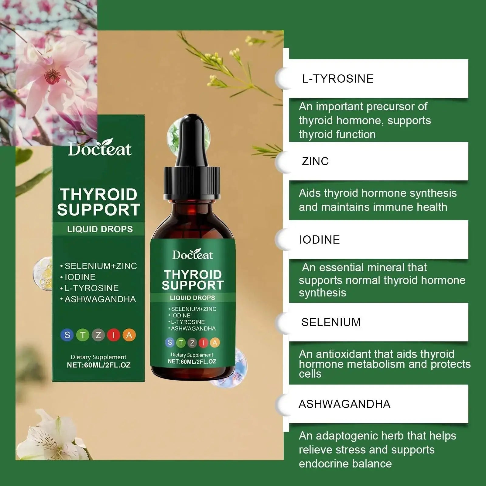 Endocrine Health Support Drops: Tyrosine, Zinc, Iodine, Selenium Rooted & Regenerative: Sustainable Foods for the Future