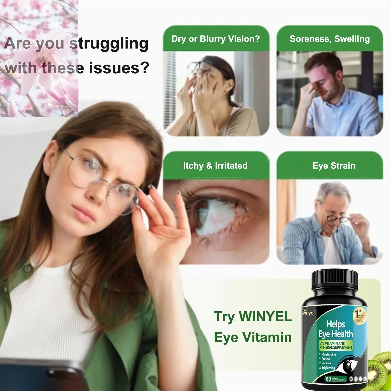 Lutein Eye Supplement - Vitamins, 30-Day Supply For Vision Clarity & Blue Light Protection, Retinal Health For Youngsters & Adults - Rooted Regenerative: Sustainable Foods for the Future