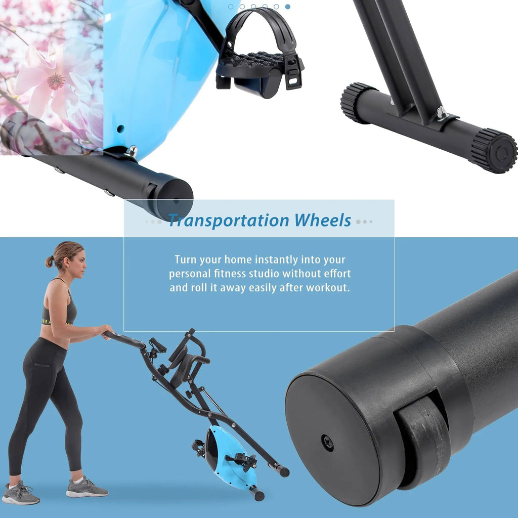 Folding Exercise Bike Fitness Upright And Recumbent X-Bike With 10-Level Resistance - Rooted Regenerative: Sustainable Foods for the Future