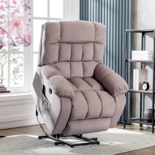 Electric Power  Lift Recliner Chair Sofa With Massage And Heat For Elderly 2 Side Pockets USB Ports Single Recliner Chairs For Living Room Overstuffed Breathable Fabric Reclin - Rooted Regenerative: Sustainable Foods for the Future