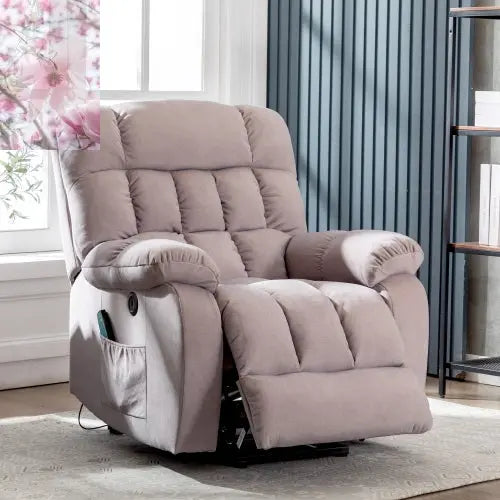 Electric Power  Lift Recliner Chair Sofa With Massage And Heat For Elderly 2 Side Pockets USB Ports Single Recliner Chairs For Living Room Overstuffed Breathable Fabric Reclin - Rooted Regenerative: Sustainable Foods for the Future
