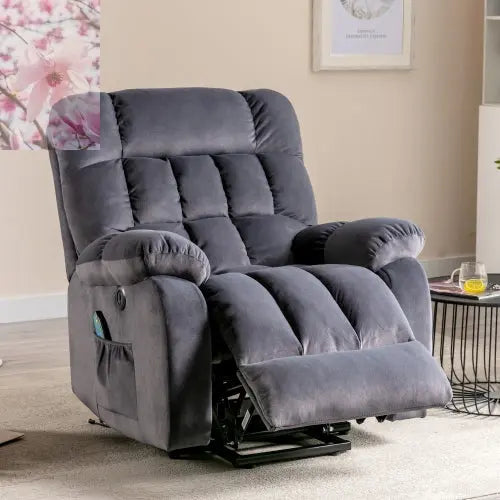 Electric Power  Lift Recliner Chair Sofa With Massage And Heat For Elderly 2 Side Pockets USB Ports Single Recliner Chairs For Living Room Overstuffed Breathable Fabric Reclin - Rooted Regenerative: Sustainable Foods for the Future